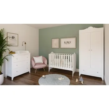 Dětská postýlka Postýlka 120/60 cm Gilda - bílá - 2v1