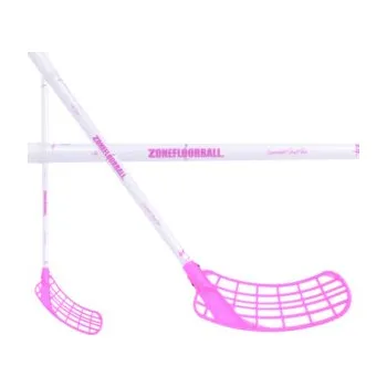 Florbalová hůl Zone floorball ZUPER AIR SL 29 electric magenta Florbalová hůl bílá / růžová, Pravá (pravá ruka dole), 100cm (=110cm)