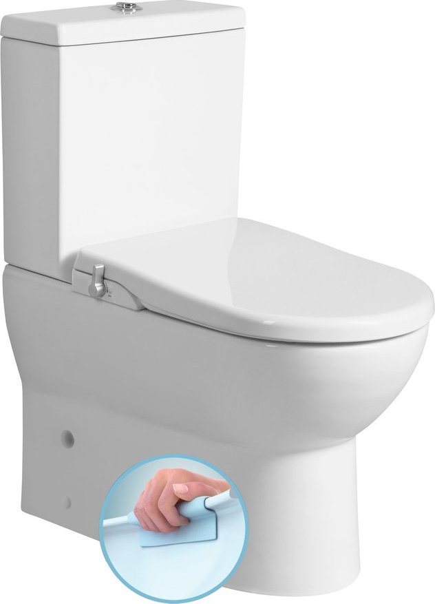 Koupelny-SEN.cz JALTA WC kombi s funkcí bidetu Clean Star, Rimless, spodní/zadní odpad, bílá