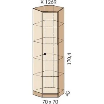 Šatní skříň Rohová skříň JIM 5 X 126R