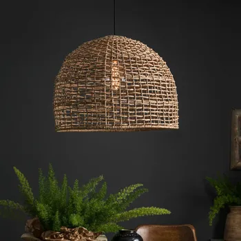 PR Home závěsné světlo Cebu, Ø 37 cm, stínidlo na lampu Lampakanay, IP20 světlé dřevo, černá 1 x 40 W - Doprava zdarma