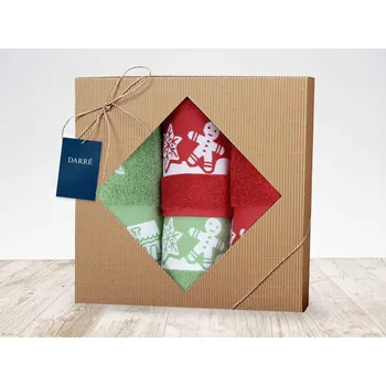 Bytový textil DARRÉ Dárková kazeta ručníků a osušek Vánoční perníčky 3