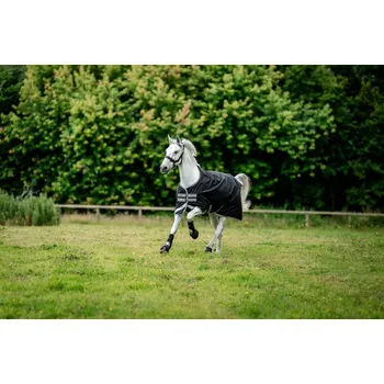 Deka pro koně Deka výběhová Amigo Bravo 12 Original, 100 g, black/titanium grey & silver Délka zad: 140 cm