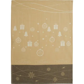 Utěrka DARRÉ Bavlněná utěrka Vánoční ozdoby - béžová
