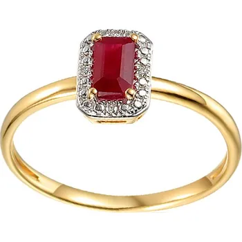 Prsten Zlatý prsten s rubínem a diamanty 0,010 ct Madalen IZBR582R + dárkové balení LUXUS zdarma