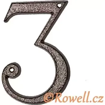 Nábytkové kování C3 Číslice 120 mm k.měď '3'