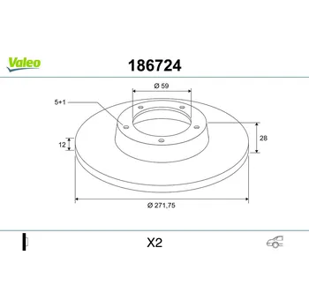 Brzdový kotouč Brzdový kotouč VALEO 186724