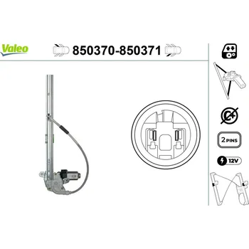 Stahovačka okna Zvedací zařízení oken VALEO 850370