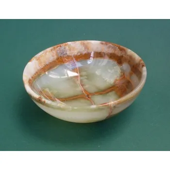 Přírodní kámen MISKA aragonit, průměr 12,5 cm, výška 3,5 cm