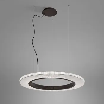 Závěsné svítidlo Bover LED Roda S/90, hnědá/bílá, Ø 90 cm, 1-10 V - Stříška - Ø 22 cm, výška 4 cm hnědá, bílá LED 34 W celkem - Doprava zdarma