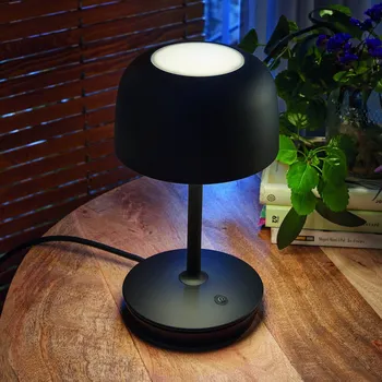 Lampička Stolní lampa Bover LED Bol, matná černá, výška 30 cm, hliník - Výška stínidla 10 cm; podstavec - Ø 16 cm, výška 4 cm černá matná, bílá LED 8 W celkem - Doprava zdarma