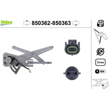 Stahovačka okna Zvedací zařízení oken VALEO 850362