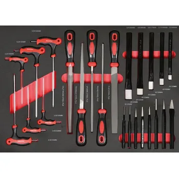 Sada nářadí Sada nářadí pro vozíky EXPERT, imbusy, sekáče, průbojníky, pilníky, chrom vanadium, 564 x 386 x 30 mm