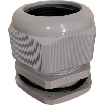 elektrický kabel Kabelová vývodka PG63 světle šedá s maticí