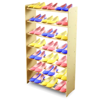Botník Dřevěný regál na boty RBS-7-65 Borovice Bez povrch. úpravy