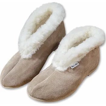 Dámské pantofle Ovčí věci Dámské uzavřené pantofle s ovčí vlnou Kapučíno Velikost: 42