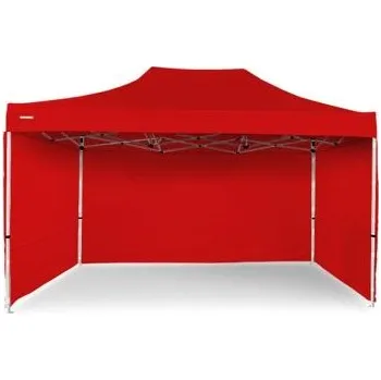 Zahradní stan Nůžkový Párty stan 3x4,5m ALU Standard 4ks plné bočnice barva Červená
