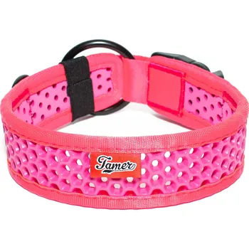 Obojek pro psa Tamer Perforovaný obojek SOFTY | růžový Šířka: 3,8 cm, Obvod krku: 35 - 41 cm