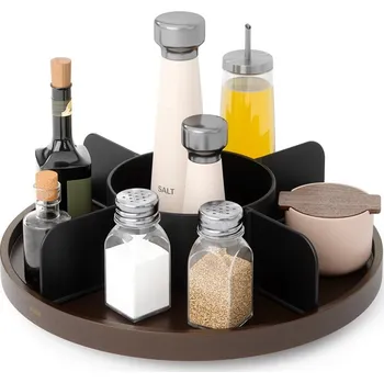 Přepravka na jídlo Otočný organizér Umbra BELLWOOD LAZY SUSAN P.30cm černá/ořechová