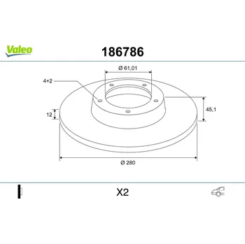 Brzdový kotouč Brzdový kotouč VALEO 186786