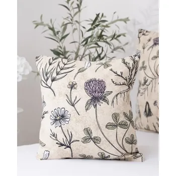 Bytový textil Flanelový povlak na polštář 40 x 40 cm - Herbář