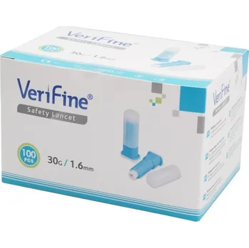 Odběrové pero Bezpečnostní lancety VERIFINE 30G x 1,6 mm (jemná kůže), 100 ks