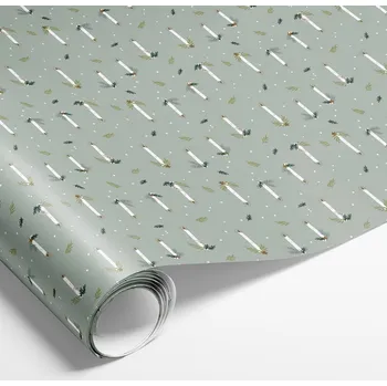 Balící papír Det Gamle Apotek Vánoční balící papír D.5m šedozelená s potiskem