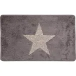 Šedá koupelnová předložka s hvězdou - 78*48*1 cm