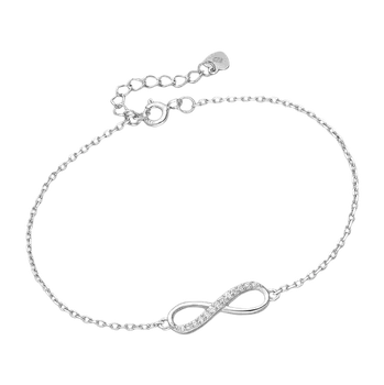 Náramek INFINITY stříbrný náramek rhodiovaný AG 925 ≤ 1,5 g