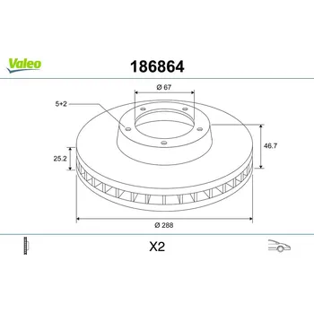 Brzdový kotouč Brzdový kotouč VALEO 186864
