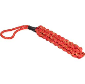 Hračka pro psa Tamer Lanová hračka | Pletený pešek | Velký | červený se zeleným prošitím - 030