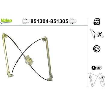 Stahovačka okna Zvedací zařízení oken VALEO 851304