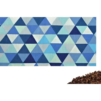 Polštář VFstyle nahřívací polštářek bederní s pohankovými slupkami 50x20 cm Triangles modré