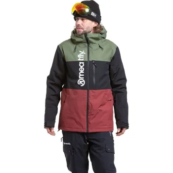 Pánská SNB & SKI bunda Meatfly Manifold zelená/černá/červená L