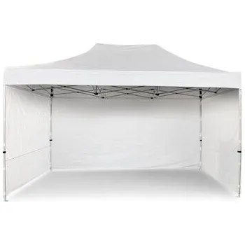 Zahradní stan Nůžkový Párty stan 3x4,5m Ocelový Standard - 4ks plné bočnice barva Bílá