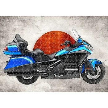 Puzzle puzzle s motorkou Honda Gold Wing blue 120 dílků