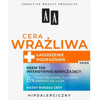Pleťový krém AA, Citlivá pleť Intenzívny hydratačný denný krém 72H 50ml