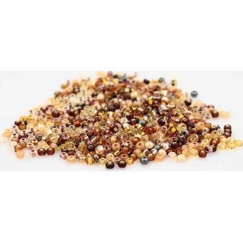 Korálek Rokajl PRECIOSA 6/0 50 g mix hnědá