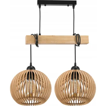 Svítidlo BERGE Závěsné stropní svítidlo LED dřevěný trám 2xE27 Dense Ball Lustr Luca LDB-K-2XE27/2XLUCA05