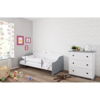 Postel Postel Zina 90/200 cm - šedá/ bílá