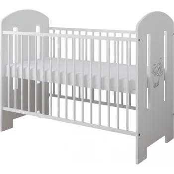 Dětská postýlka Postýlka 120/60 cm Gloria - bílá / Slon