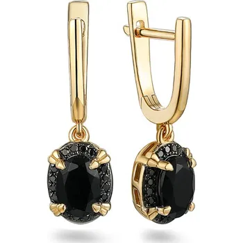 Náušnice Náušnice zdobené achátem a černými brilianty Amirah IZBR1438 + dárkové balení LUXUS zdarma