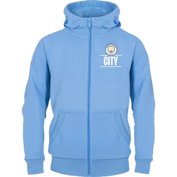Chlapecká mikina MANCHESTER CITY FC Dětská mikina Manchester City FC, světle modrá, kapuce, zip Velikost: 12-13 r