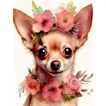 Puzzle Diamantové malování s diamanty ve tvaru čtverce - Pes 2265, 50 x 50