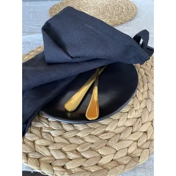 Utěrka Tom Linen Lněná utěrka Černá Velikost: 50x50cm