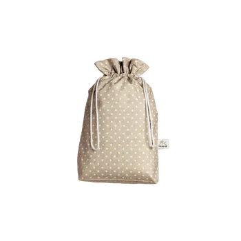 Malý wrapáček M - Režný s bílými puntíky