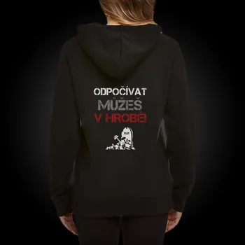 Dámská mikina Dámská Mikina Gymtime - ODPOČÍVAT MŮŽEŠ V HROBĚ Velikost: L