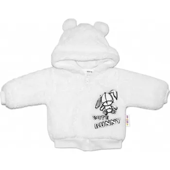Kojenecká bunda Zimní kabátek chlupáčková bundička s kapucí Cute Bunny Baby Nellys - bílá, vel. 80, Velikost koj. oblečení 80 (9-12m)