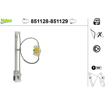 Stahovačka okna Zvedací zařízení oken VALEO 851128