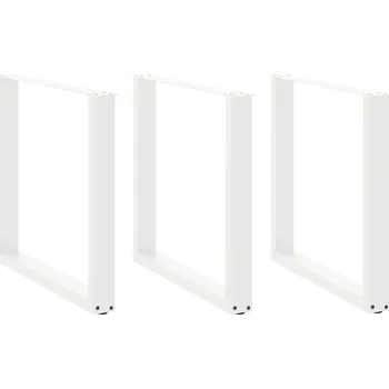 Konferenční stolek vidaXL Nohy k jídelnímu stolu ve tvaru U, 3 ks, bílé, 80 x (72-73) cm, ocel